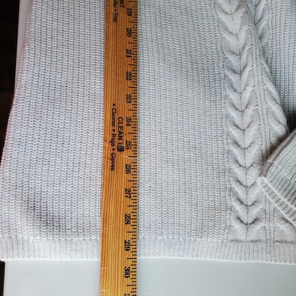 Talbots Plus Women Cableknit Shaker Stitch Sweater Ice Blue 1X Cozy Soft Stretch - Picture 9 of 10